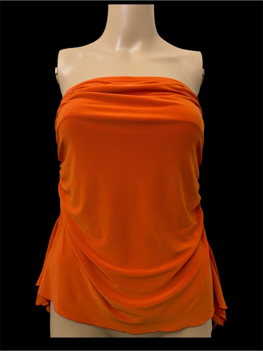 Vintage Ashley Stewart Womens Orange Ruffle Design Blouse Top Size Large